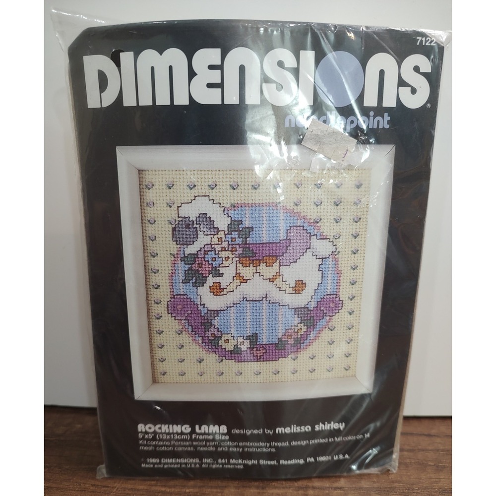 Dimensions Rocking Lamb Needlepoint Kit by Melissa Shirley 1989 NOS A1